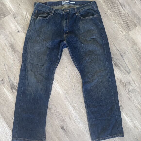 Levi's Signature Men's Jeans 36x30 Blue Straight Fit Denim 5-Pocket Logo - Picture 1 of 5